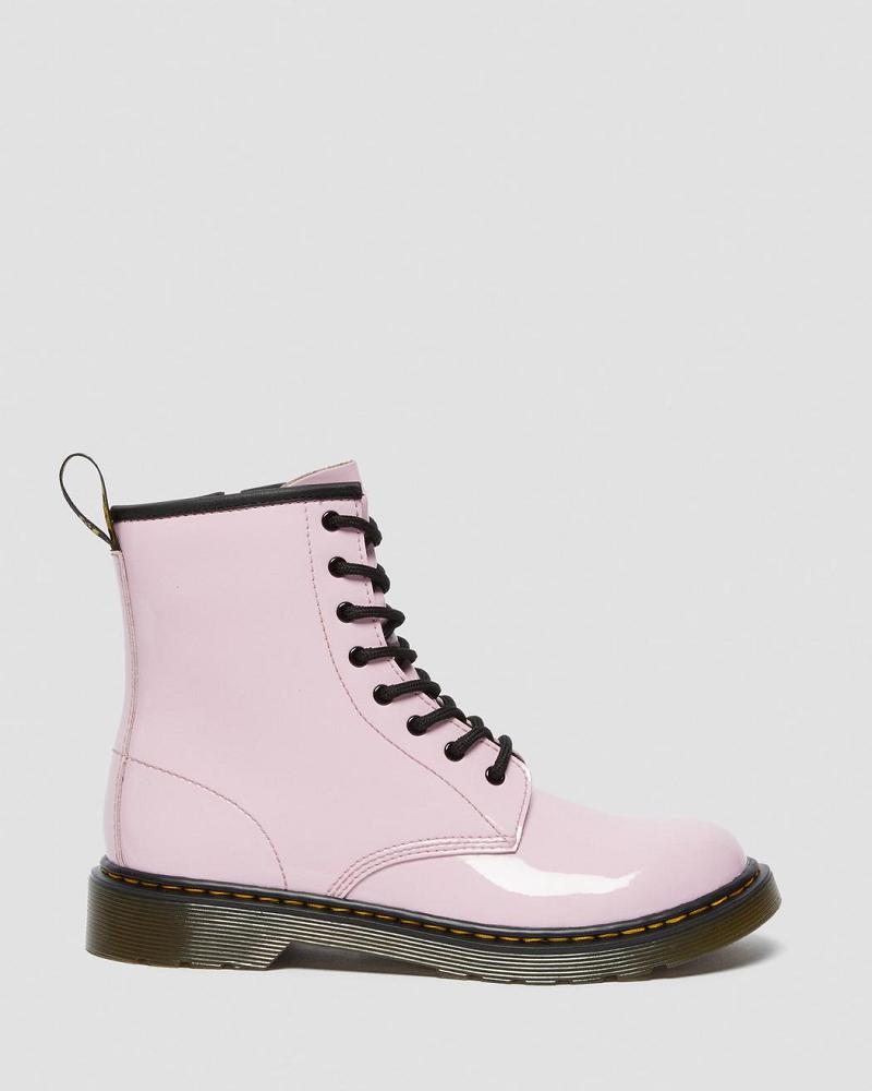 Pink Kids' Dr Martens Youth 1460 Patent Leather Lace Up Boots | CA 712EBC